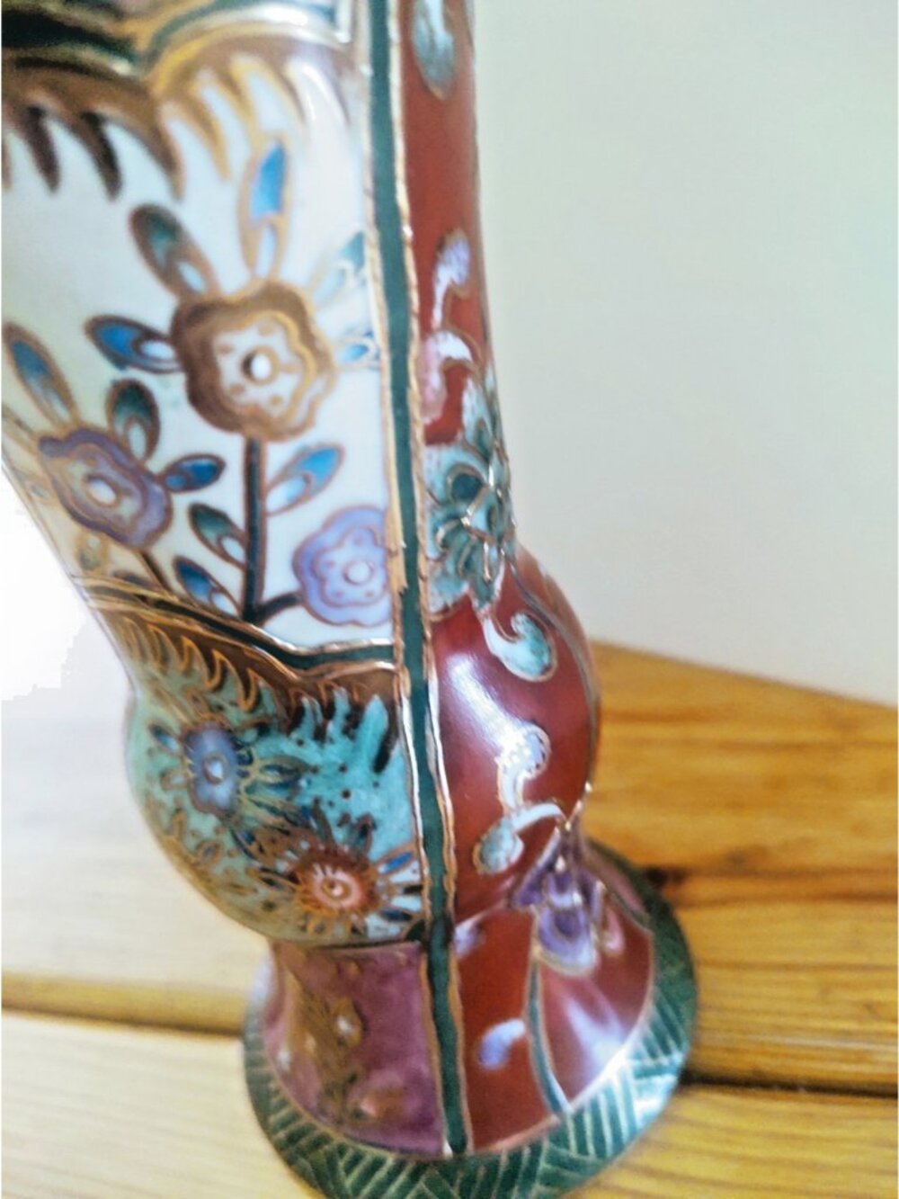 Vintage Maruni Japan hand Painted Floral Vase 6 1/4" Gold Gilded - Picture 15 of 15